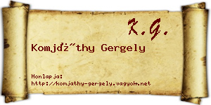 Komjáthy Gergely névjegykártya